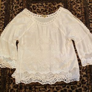 Women’s embroidered Democracy brand shirt - small